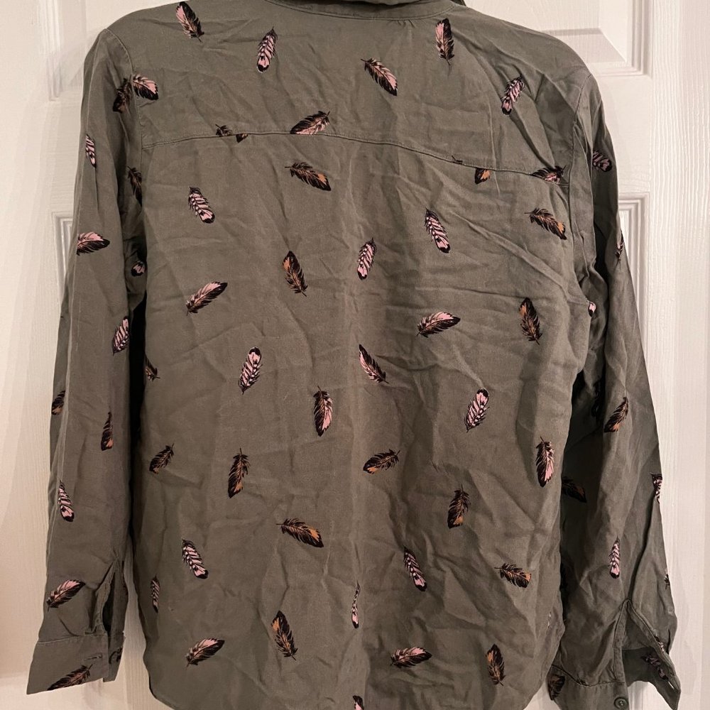 American Eagle, Button Down Shirt, Olive Green, S… - image 2